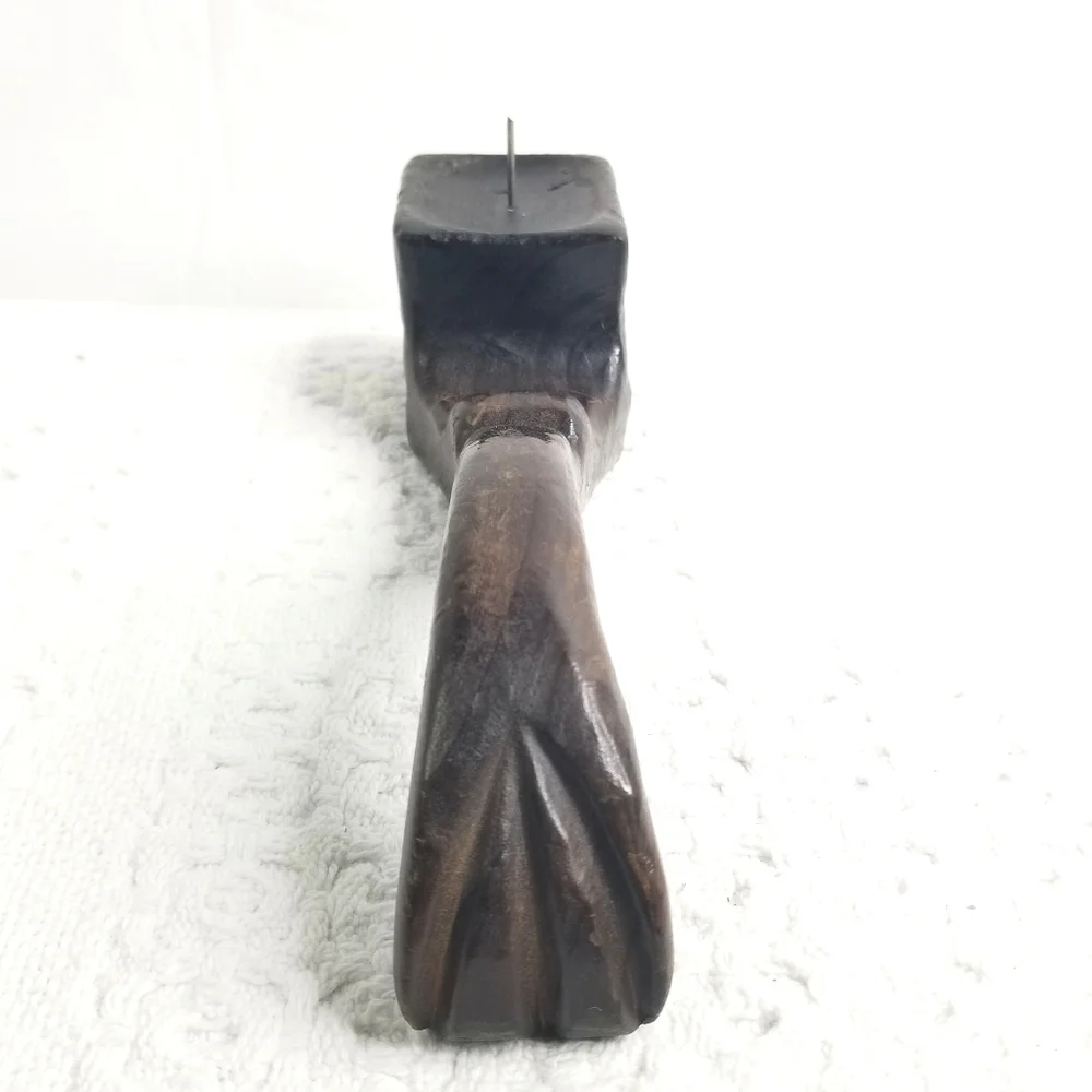 Vintage Rare Unique Hand Carved Vintage Wooden Candle Holder